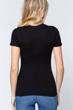 Load image into Gallery viewer, Basics Short Sleeve V-neck Rib Top

