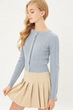 Load image into Gallery viewer, Buttoned Cable Knit Cardigan Long Sleeve Sweater
