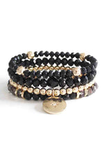 Load image into Gallery viewer, Crystal Metal Bead Stretch Bracelet Set
