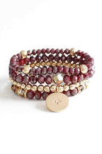 Load image into Gallery viewer, Crystal Metal Bead Stretch Bracelet Set
