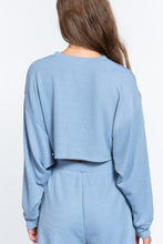 Load image into Gallery viewer, Long Dolman Sleeve Hacci Crop Top

