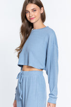 Load image into Gallery viewer, Long Dolman Sleeve Hacci Crop Top
