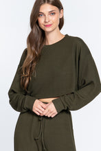 Load image into Gallery viewer, Long Dolman Slv Hacci Crop Top
