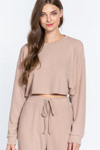 Load image into Gallery viewer, Long Dolman Sleeve Hacci Crop Top

