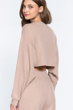 Load image into Gallery viewer, Long Dolman Sleeve Hacci Crop Top

