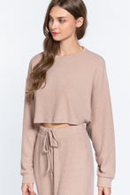 Load image into Gallery viewer, Long Dolman Sleeve Hacci Crop Top

