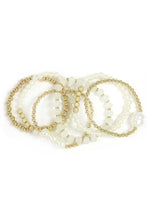 Load image into Gallery viewer, Pearl Metal Ball Stertch Bracelet Set
