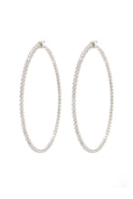 Load image into Gallery viewer, Classic Rhinestone Metal Hoop Earring
