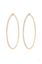 Load image into Gallery viewer, Classic Rhinestone Metal Hoop Earring
