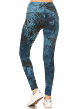 Load image into Gallery viewer, Long Yoga Style Banded Lined Tie Dye Printed Knit Legging With High Waist
