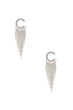 Load image into Gallery viewer, Crystal C Shape Baguette Fringe Earring
