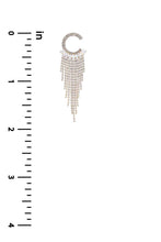 Load image into Gallery viewer, Crystal C Shape Baguette Fringe Earring
