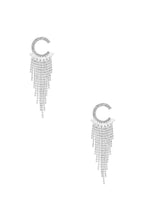 Load image into Gallery viewer, Crystal C Shape Baguette Fringe Earring
