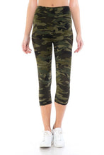 Load image into Gallery viewer, Yoga Style Banded Lined Tie Dye Printed Knit Capri Legging With High Waist.
