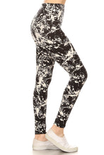 Load image into Gallery viewer, Long Yoga Style Banded Lined Paint Splatters Printed Knit Legging With High Waist
