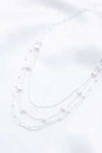 Load image into Gallery viewer, Pearl Beaded Oval Link Layered Necklace
