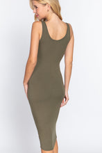 Load image into Gallery viewer, Sleeveless Scoop Neck Rib Midi Dress
