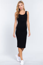 Load image into Gallery viewer, Sleeveless Scoop Neck Rib Midi Dress

