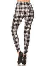 Load image into Gallery viewer, Plaid High Waisted Leggings In A Fitted Style, With An Elastic Waistband
