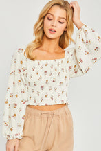 Load image into Gallery viewer, Woven Print Smocked Long Sleeve
