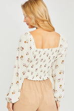 Load image into Gallery viewer, Woven Print Smocked Long Sleeve
