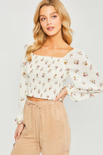 Load image into Gallery viewer, Woven Print Smocked Long Sleeve
