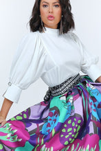 Load image into Gallery viewer, Puff Sleeve Blouse With Pearl Buttons
