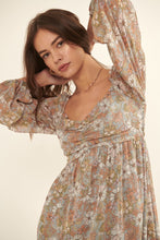 Load image into Gallery viewer, Long Sleeve, Floral Print, Woven Mini Dress
