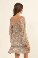 Load image into Gallery viewer, Long Sleeve, Floral Print, Woven Mini Dress
