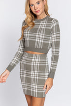 Load image into Gallery viewer, Check Jacquard Sweater Mini Skirt
