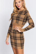 Load image into Gallery viewer, Check Jacquard Sweater Mini Skirt
