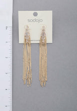 Load image into Gallery viewer, Sodajo Crystal Metal Chain Dangle Earring

