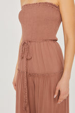 Load image into Gallery viewer, Woven Solid Sleeveless Smocked Ruffle Jumpsuit
