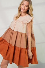 Load image into Gallery viewer, Poplin Tiered Color Block Dress
