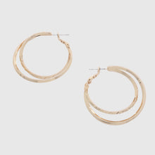 Load image into Gallery viewer, Metal Double Hoop Earring

