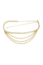 Load image into Gallery viewer, Metal Multi Chain Layered Bally Chain Belt
