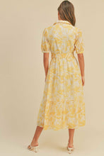 Load image into Gallery viewer, Button closure waist belt puff sleeve dress
