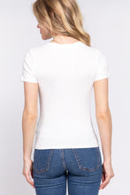 Load image into Gallery viewer, Short Slv Crew Neck Variegated Rib Knit Top
