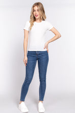 Load image into Gallery viewer, Short Slv Crew Neck Variegated Rib Knit Top
