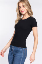 Load image into Gallery viewer, Short Slv Crew Neck Variegated Rib Knit Top
