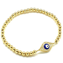 Load image into Gallery viewer, Stainless Steel Metal Ball Chain Evil Eye Stretch Bracelet
