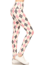 Load image into Gallery viewer, 5-inch Long Yoga Style Banded Lined Argyle Printed Knit Legging With High Waist
