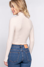 Load image into Gallery viewer, Long Slv Turtle Neck Rib Crop Knit Top
