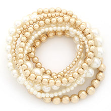 Load image into Gallery viewer, Pearl Ball Bead Bracelet Set
