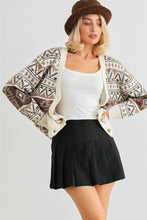 Load image into Gallery viewer, Fair Isle Knit Button-up Long Sleeve Cardigan Sweater
