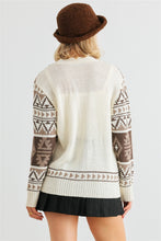 Load image into Gallery viewer, Fair Isle Knit Button-up Long Sleeve Cardigan Sweater
