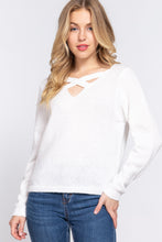 Load image into Gallery viewer, Long Slv X Strap V-neck Sweater
