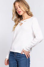 Load image into Gallery viewer, Long Slv X Strap V-neck Sweater

