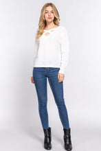 Load image into Gallery viewer, Long Slv X Strap V-neck Sweater
