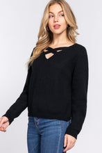 Load image into Gallery viewer, Long Slv X Strap V-neck Sweater
